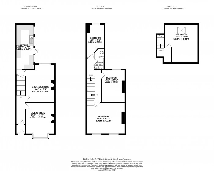 Floorplans For Widdrington Road, Swinley, Wigan, WN1 2LU