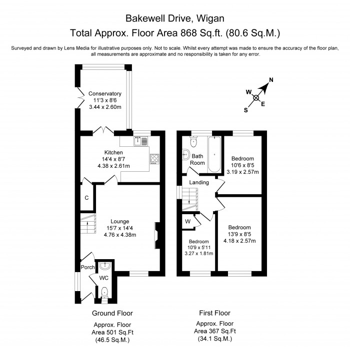 Floorplans For Bakewell Drive, Beech Hill, Wigan, WN6 8QH
