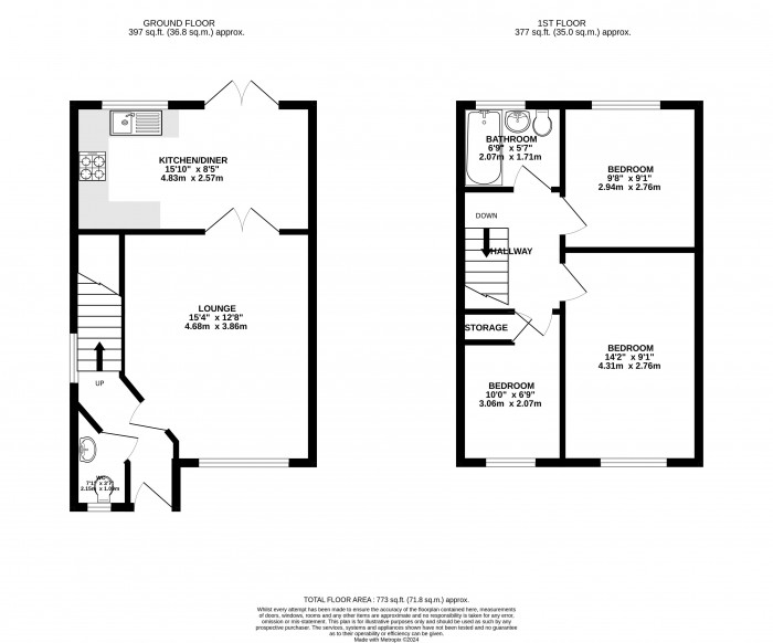 Floorplans For Kirkless Street, Wigan, WN1 3JR