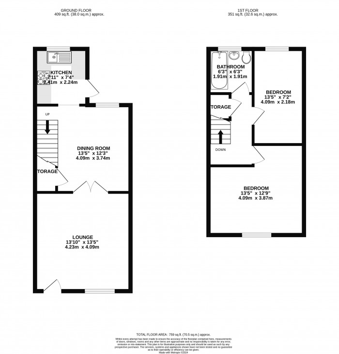 Floorplans For Second Avenue, Wigan, WN6 7BD