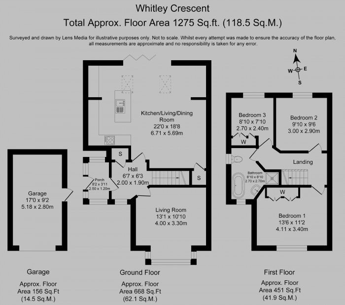 Floorplans For Whitley Crescent, Whitley, Wigan