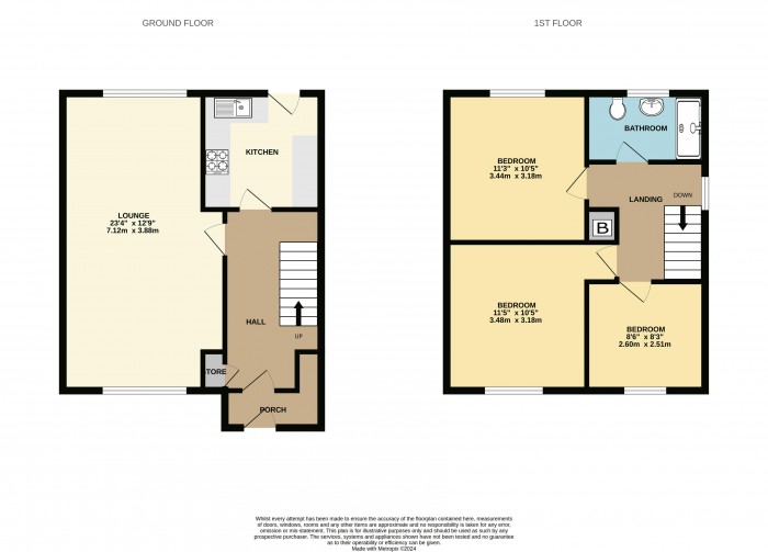 Floorplans For Dunoon Road, Aspull, Wigan