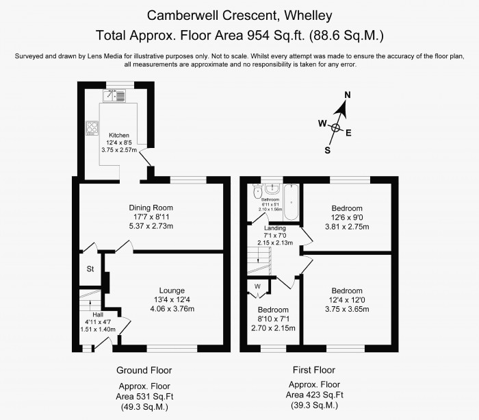 Floorplans For Camberwell Crescent, Whelley, Wigan WN2 1AT