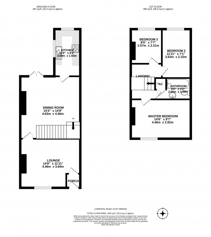 Floorplans For Liverpool Road, Platt Bridge, Wigan, WN2 3UJ