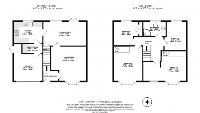 Floorplans For 9 Elizabethan Drive, Ince, Wigan, WN3 4UA